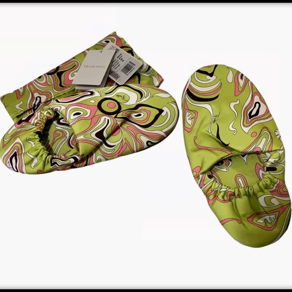 AUTHENTIC- Emilio Pucci Green Vorticili slippers, NWT. - Picture 2 of 4